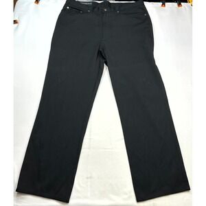 Vintage Jhane Barnes Mens Size 34‎ Black Cotton Silk Blend 5-Pocket Flat Front